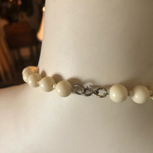 Mod Orange & Cream Beaded Necklace - Picture 2 of 5